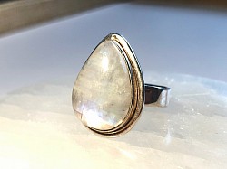 Bague argent 925 Pierre de lune (taille 56) - 55€