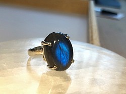 Bague ajustable argent 925 Labradorite - 29,90€