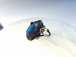 Bague ajustable argent 925 Labradorite - 19,90€